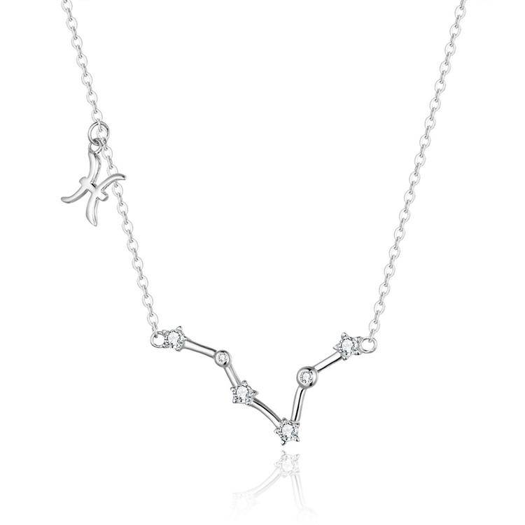 Zodiac Sign Astrology Necklace - Celestia-Silver-Pisces-State of Style