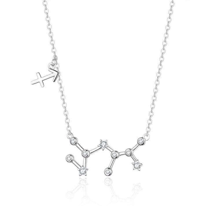 Zodiac Sign Astrology Necklace - Celestia-Silver-Sagittarius-State of Style