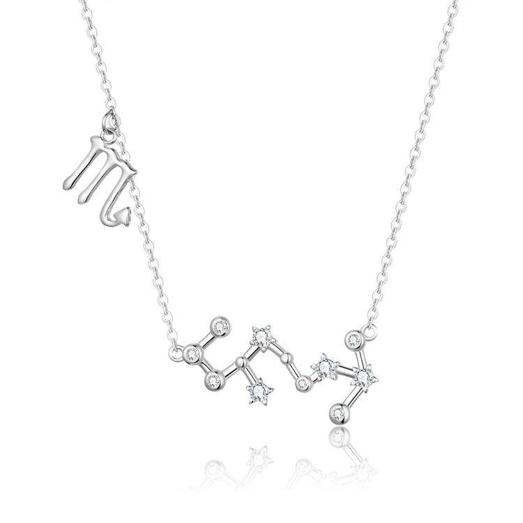 Zodiac Sign Astrology Necklace - Celestia-Silver-Scorpio-State of Style