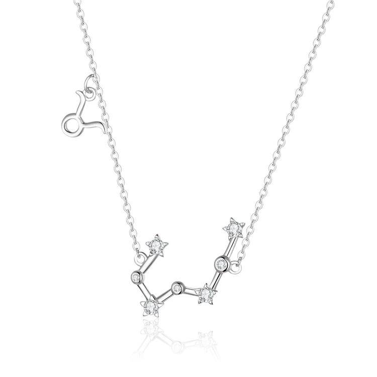 Zodiac Sign Astrology Necklace - Celestia-Silver-Taurus-State of Style