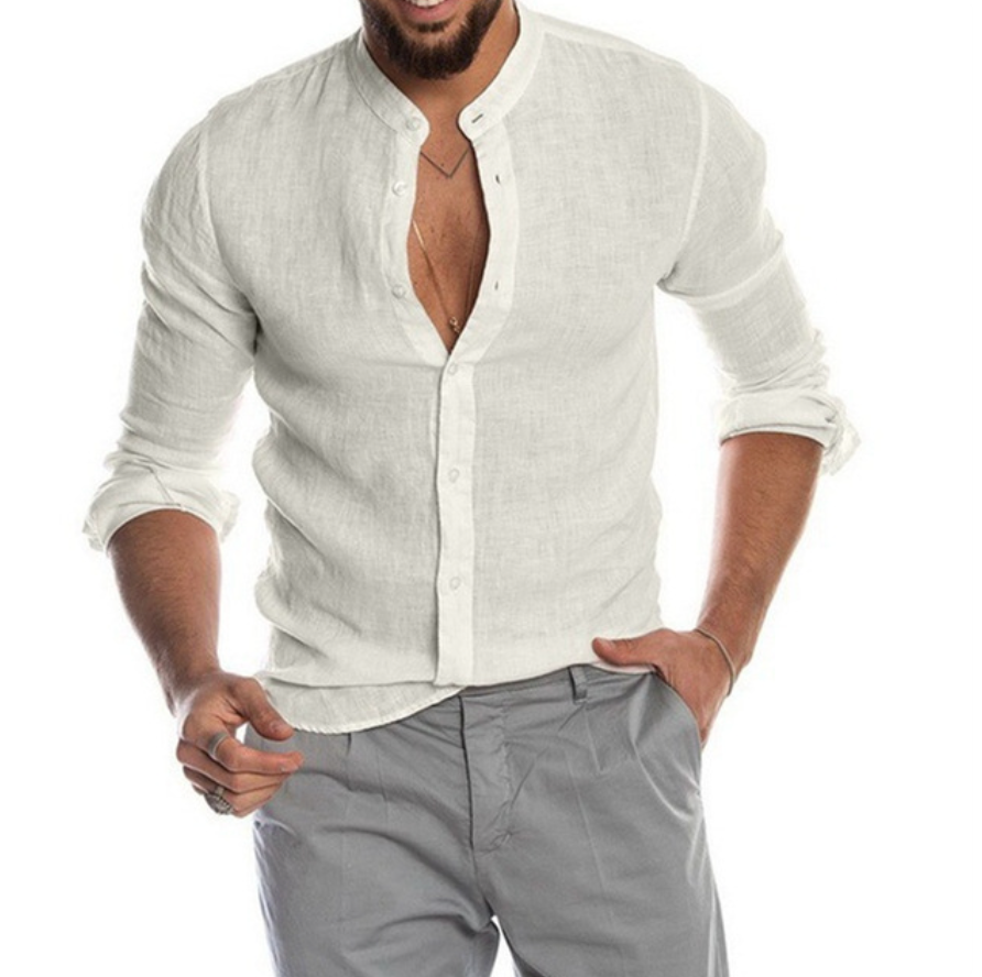 Zoltan | Men's Summer Linen Shirt-White-M-State of Style